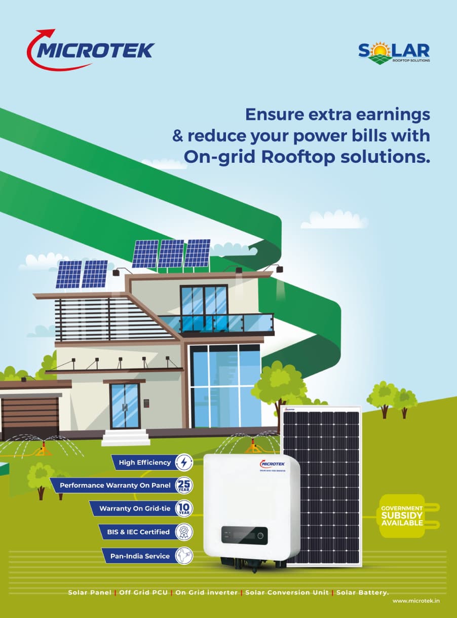 Ensure extra earning and reduce electricity bill with on-grid rooftop solutions.